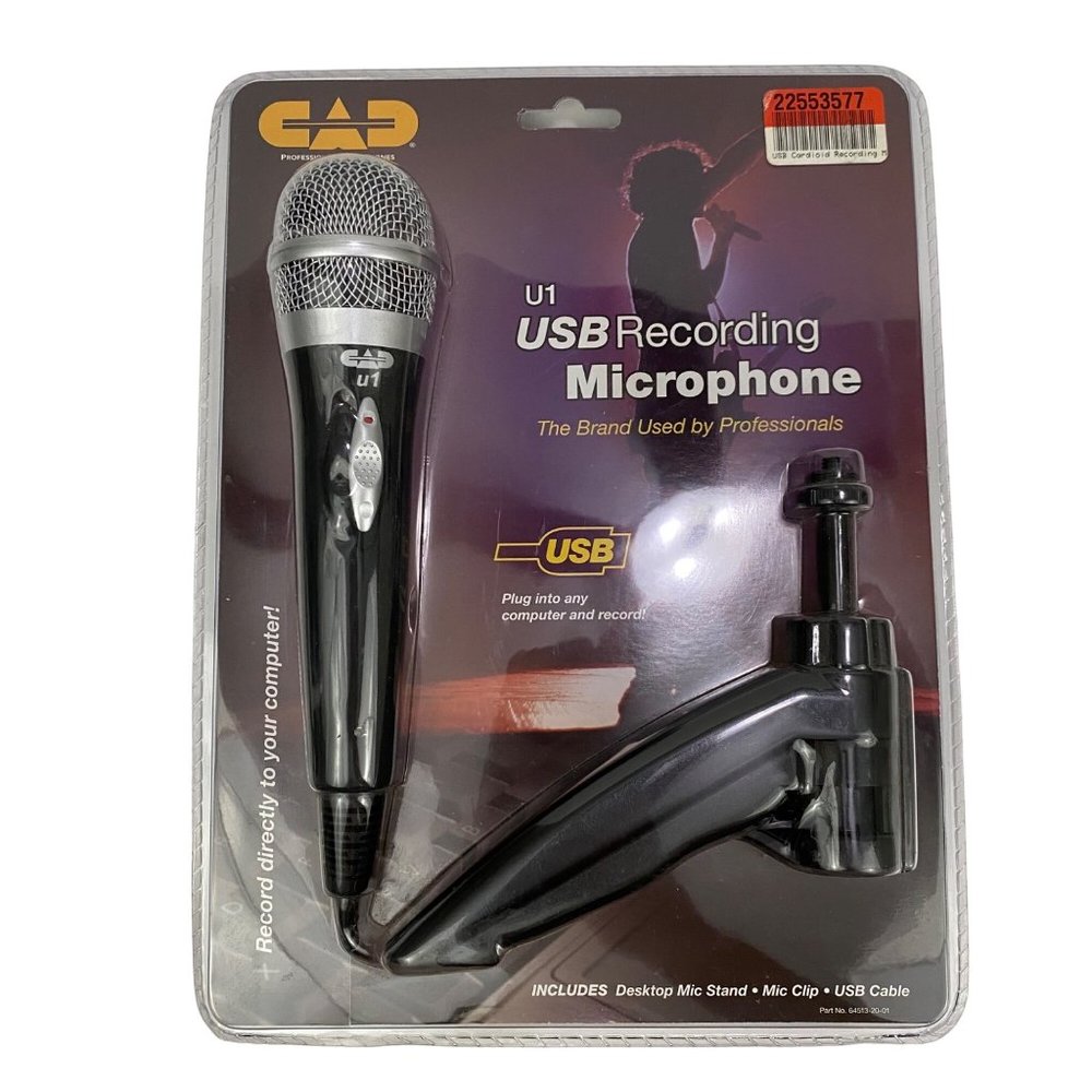 CAD U1 USB Recording Microphone for PC Computer Vocals Instruments Song w/ Stand